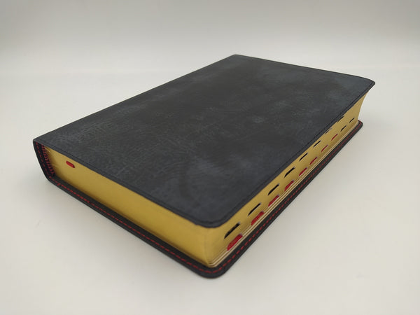 KJV Large Print Reference Bible, Black Leather Touch, Indexed