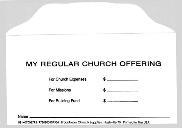 Offering Envelope: My Regular Church Offering (No. 3 Size) (Pack Of 100)