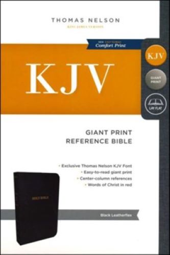 KJV Giant Print Reference Bible, Black Leather Touch