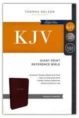 KJV Giant Print Reference Bible, Burgundy Leather Touch