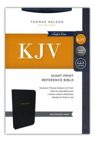 KJV Giant Print Reference Bible, Black Bonded Leather