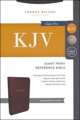 KJV Giant Print Reference Bible, Burgundy Bonded Leather