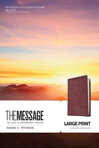 The Message Large Print Bible, Burgundy Leather Touch