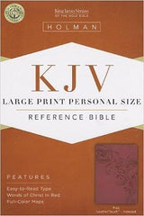 KJV Large Print Reference Bible, Pink Leather Touch, Indexed