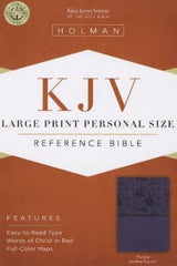 KJV Large Print Reference Bible, Purple Leather Touch