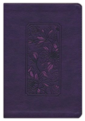 KJV Large Print Thinline Reference Bible, Purple Floral Leather Touch, Indexed