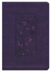 KJV Large Print Thinline Reference Bible, Purple Floral Leather Touch, Indexed