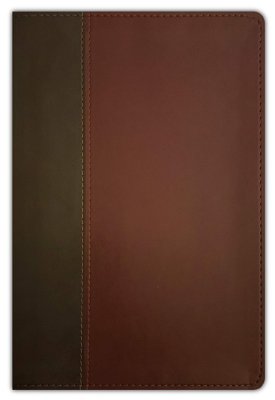 KJV Giant Print Reference Bible, Brown & Mahogany Leather Touch