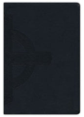 KJV Large Print Thinline Reference Bible, Black Celtic Cross Leather Touch