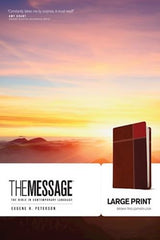 The Message Large Print Bible, Brown Trio Leather Touch