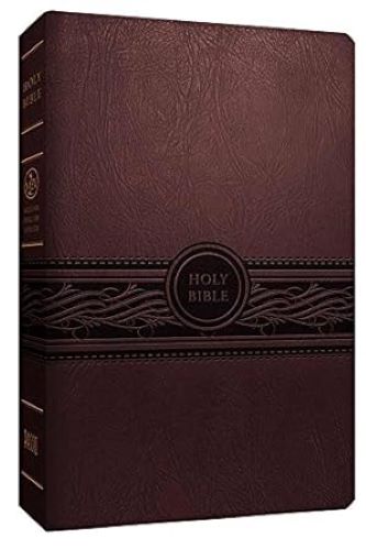 MEV Personal Size Large Print Bible, Cherry Brown Leather Touch