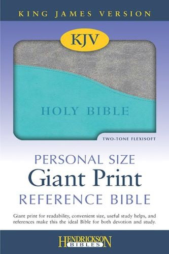 KJV Giant Print Reference Bible, Turquoise & Gray Softcover