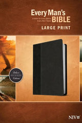 Every Man's NIV, Large Print Study Bible, Deluxe Onyx & Black Leather Touch