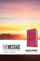 The Message Large Print Bible, Dusty Rose Floral Leather Touch