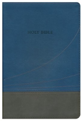 KJV Large Thinline Reference Bible, Slate Blue Softcover