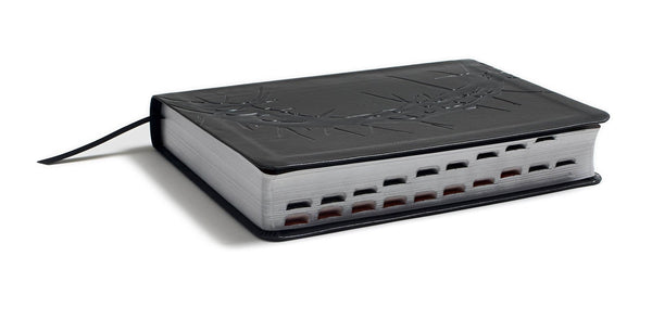 KJV Large Print Reference Bible, Charcoal Leather Touch, Indexed