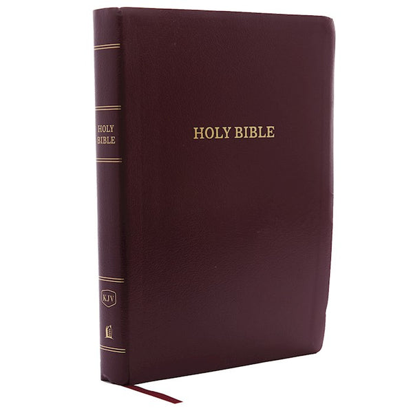 KJV Giant Print Reference Bible, Burgundy Leather Touch