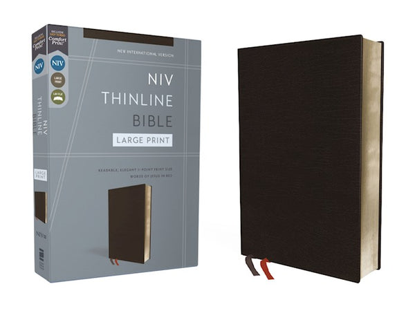 NIV Large Print Thinline Bible, Black Bonded Leather