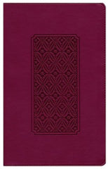 KJV Giant Print Reference Bible, Cranberry Diamond Leather Touch