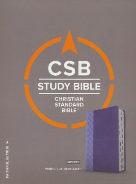 CSB Study Bible Purple Leather Touch, Indexed