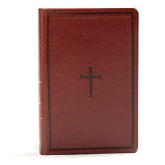 KJV Large Print Reference Bible, Brown Leather Touch, Indexed