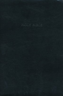 KJV Large Print Thinline Reference Bible, Black Leather Touch
