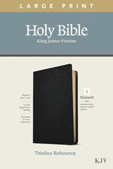 KJV Large Print Thinline Reference Bible, Black Genuine Leather