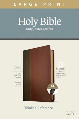 KJV Large Print Thinline Reference Bible, Brown & Mahogany Leather Touch, Indexed