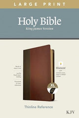 KJV Large Print Thinline Reference Bible, Brown & Mahogany Leather Touch, Indexed