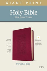 KJV Giant Print Reference Bible, Cranberry Diamond Leather Touch