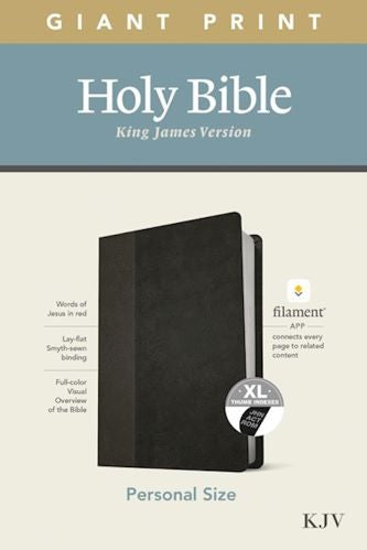 KJV Giant Print Reference Bible, Black & Onyx Leather Touch, Indexed