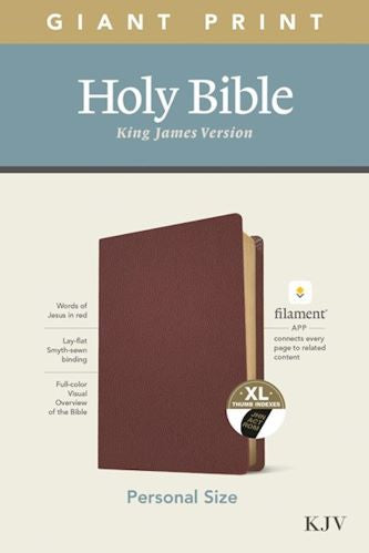 KJV Giant Print Reference Bible, Burgundy Genuine Leather, Indexed