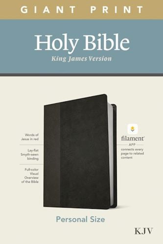 KJV Giant Print Reference Bible, Black Leather Touch