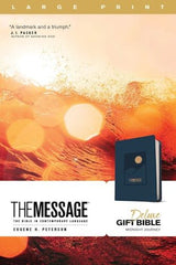 The Message Large Print Deluxe Gift Bible, Midnight Journey Leather Touch
