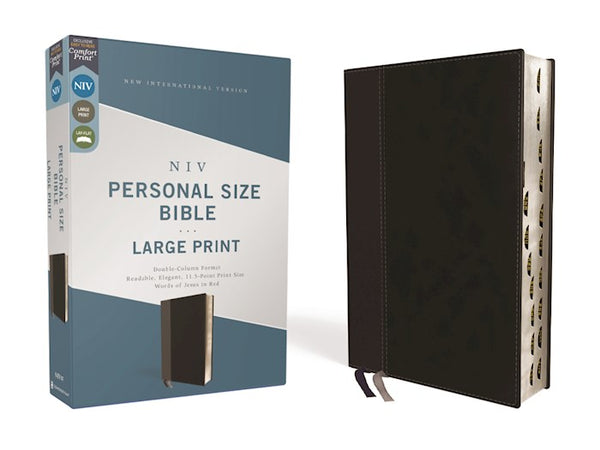 NIV Large Print Bible, Indexed, Black Leathersoft
