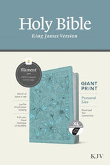 KJV Giant Print Reference Bible, Floral Leaf Teal Leather Touch, Indexed