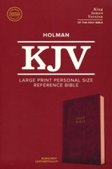 KJV Large Print Reference Bible, Burgundy Leather Touch