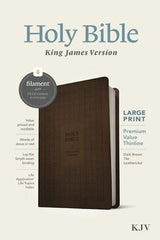 KJV Large Print Thinline Reference Bible, Dark Brown Leather Touch