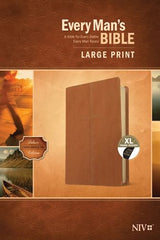 Every Man's NIV, Large Print Study Bible, Deluxe Cross Saddle Tan Leather Touch, Indexed