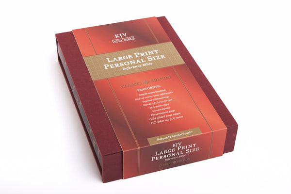 KJV Large Print Reference Bible, Classic Burgundy Leather Touch