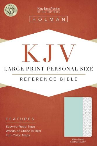 KJV Large Print Reference Bible, Mint Green Leather Touch