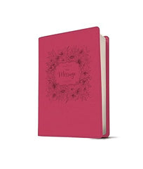 The Message Large Print Bible, Dusty Rose Floral Leather Touch