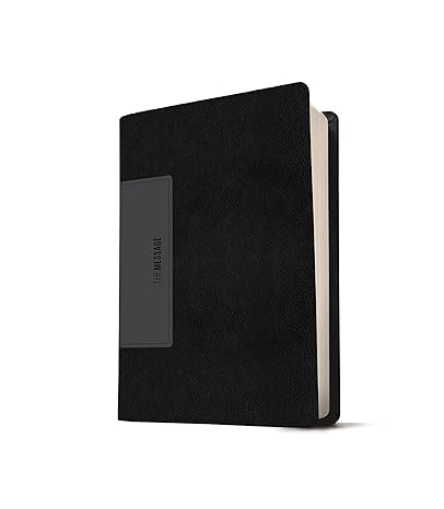 The Message Full Size Bible, Black & Slate Leather Touch