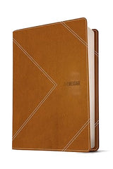 The Message Large Print Thinline Bible, Arrow Saddle Tan Leather Touch