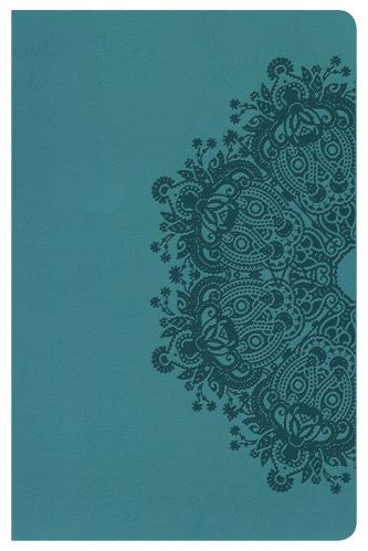 KJV Large Print Reference Bible, Teal Leather Touch