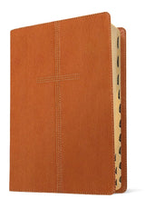 Every Man's NIV, Large Print Study Bible, Deluxe Cross Saddle Tan Leather Touch, Indexed