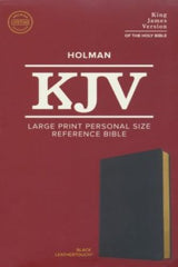 KJV Large Print Reference Bible, Black Leather Touch