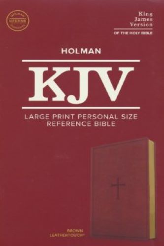 KJV Large Print Reference Bible, Brown Leather Touch