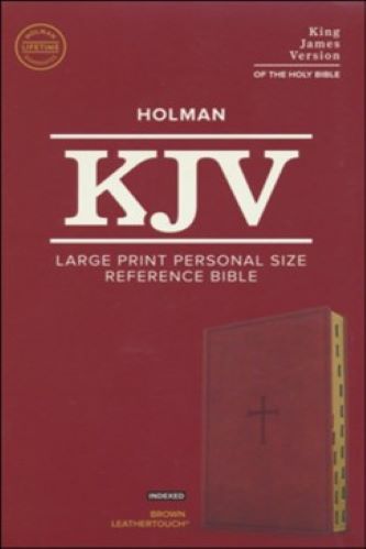 KJV Large Print Reference Bible, Brown Leather Touch, Indexed