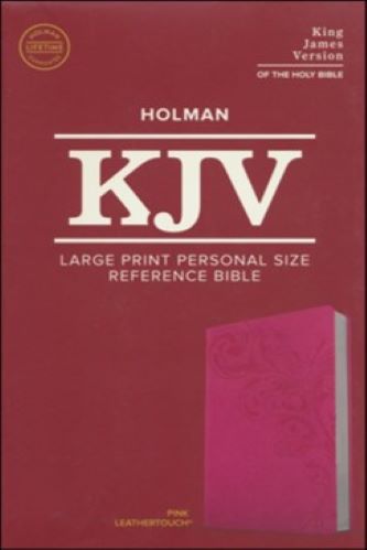 KJV Large Print Reference Bible, Pink Leather Touch